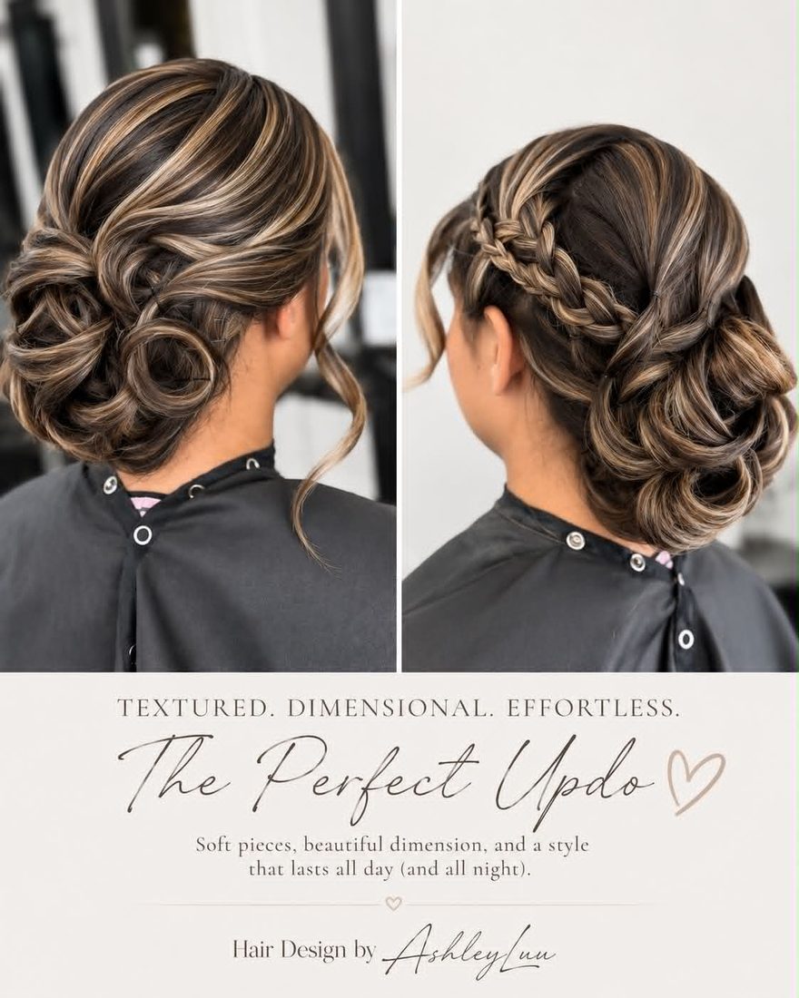 Textured bridal updos by Ashley Luu